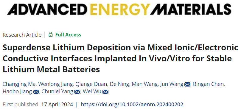 AEM：表面/内部兼顾，离子/电子混合界面实现致密锂沉积，稳定锂金属电池！