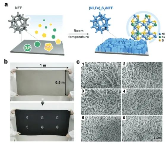 ​吉大AFM: 室温下合成(Ni，Fe)3S2纳米片阵列，有效促进碱性水电解