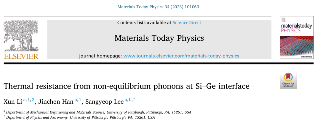 【DFT+MC】Si-Ge界面处非平衡态声子引起的热阻