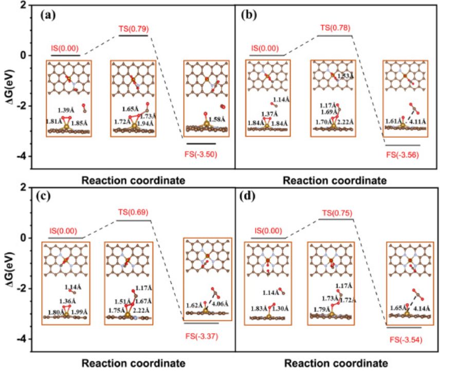【纯计算】Mol. Catal.：具有不同配体结构的氮掺杂石墨烯催化CO氧化反应动力学的理论研究