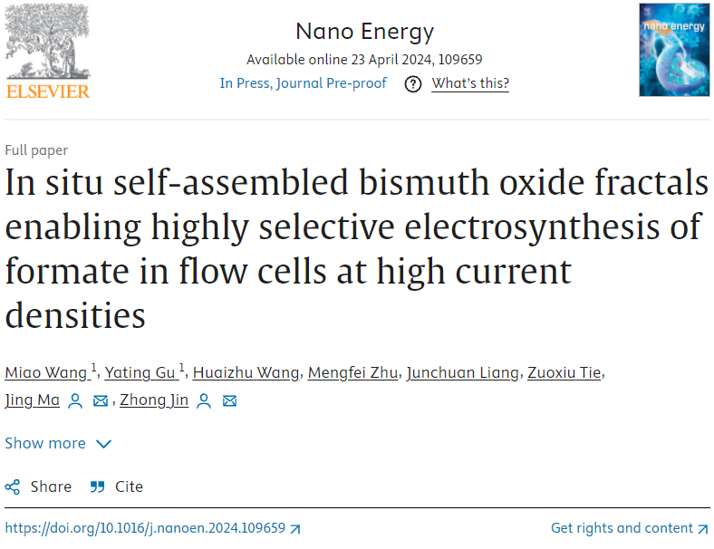 南京大学金钟/马晶，最新Nano Energy！