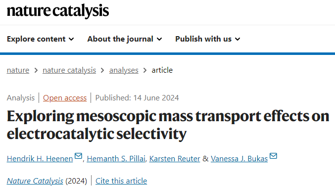 德国马普所，重磅Nature Catalysis！