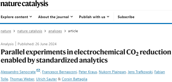 电化学CO2还原，最新Nature Catalysis!