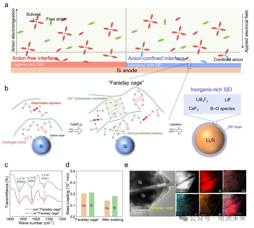 ​天大/郑大ACS Energy Letters：“法拉第笼”诱导阴离子实现工业兼容微米硅负极