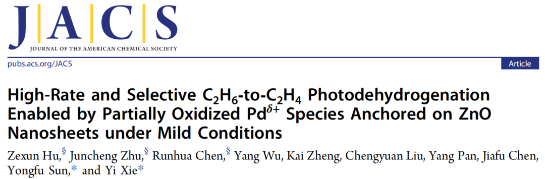 谢毅院士团队，最新JACS！