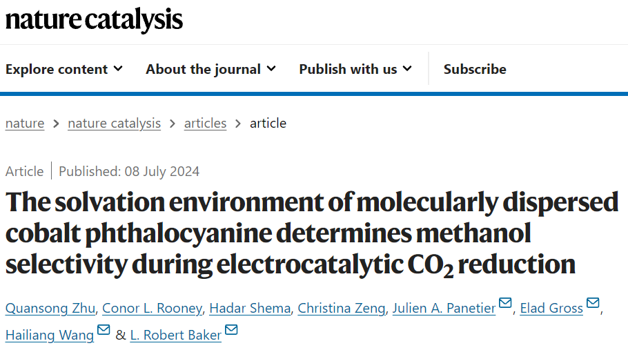 电催化CO2还原，最新Nature Catalysis！