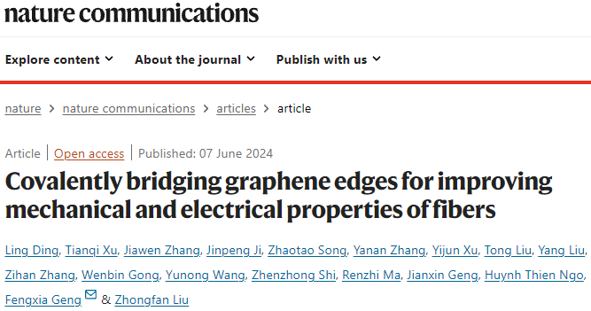 高性能宏观石墨烯纤维！苏州大学，重磅Nature子刊！