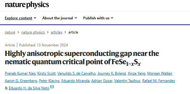 超导材料，再登Nature Physics！