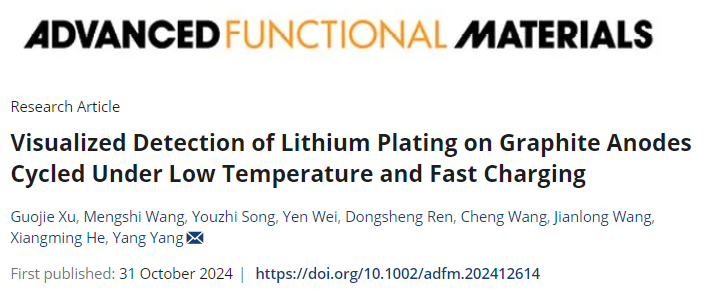 石墨析锂可视化！清华大学，最新AFM！