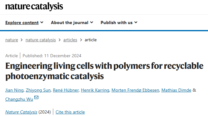 安农大校友，登顶Nature Catalysis！