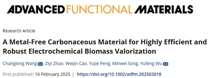 北工大吴玉锋、王长龙AFM：无金属碳质材料高效稳定电化学氧化