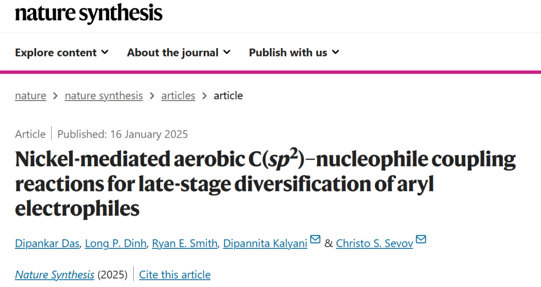 镍催化，Nature Synthesis！