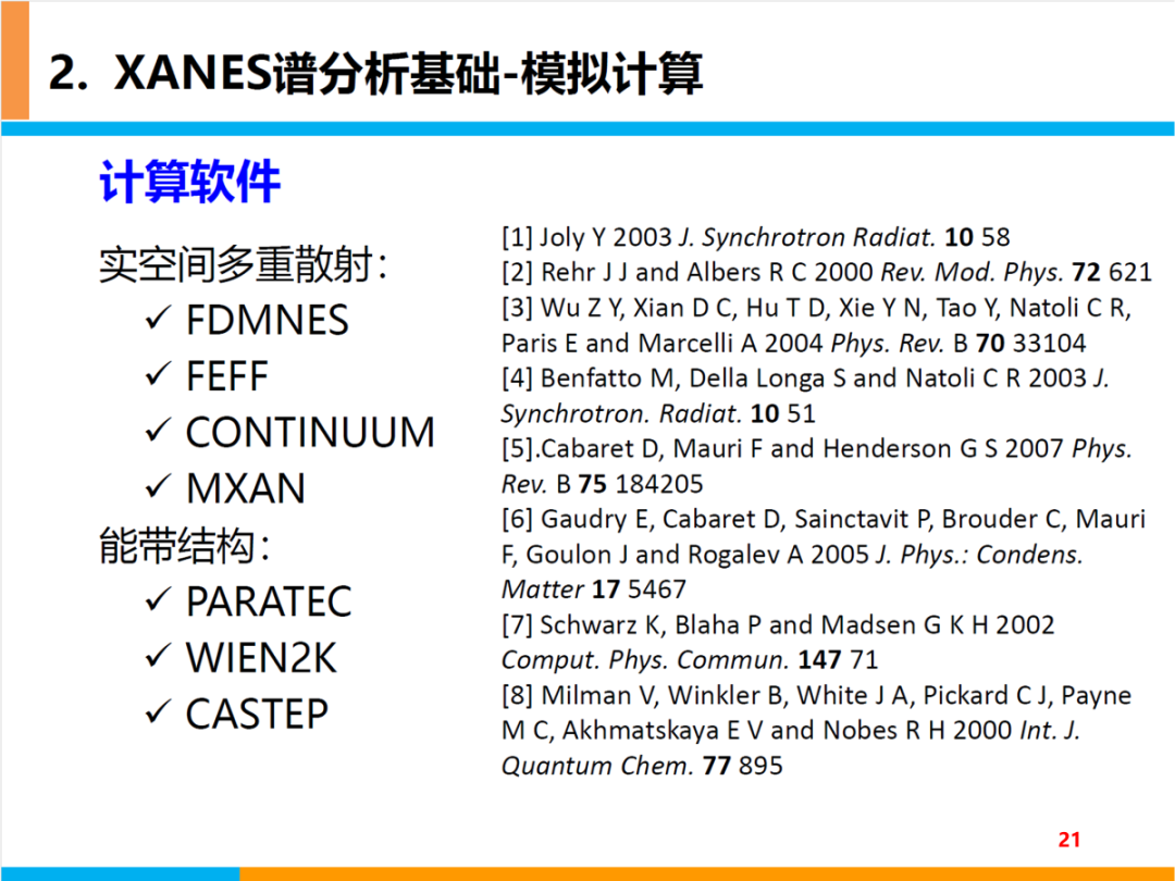 XANES谱基本原理及分析基础