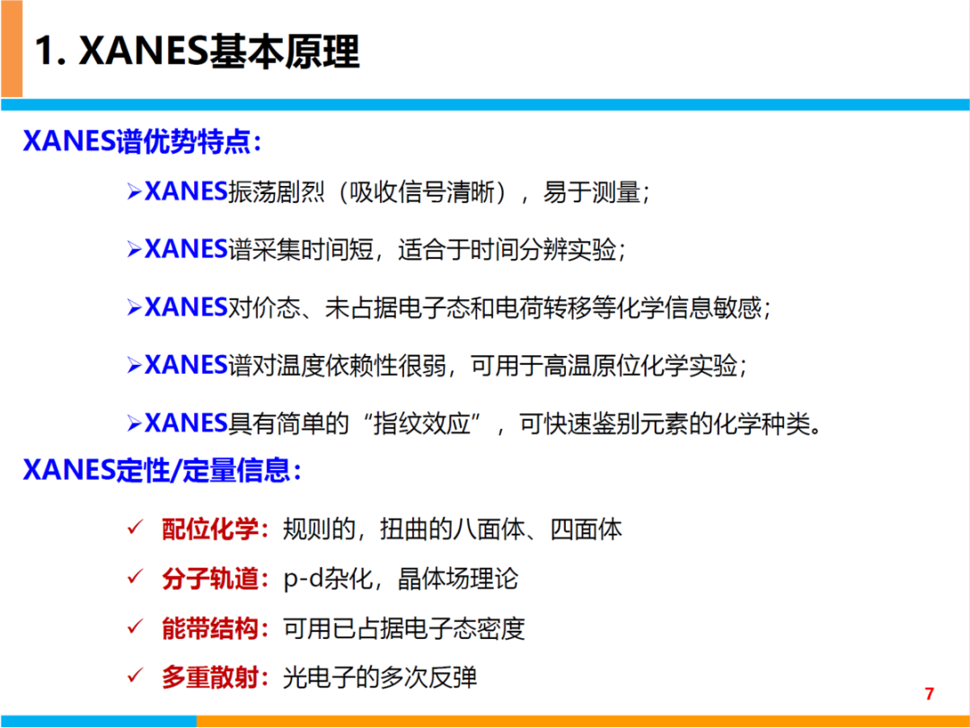 XANES谱基本原理及分析基础