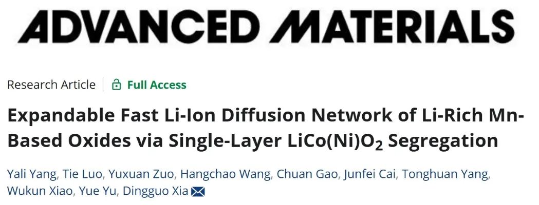 北大「长江学者」夏定国，AM！单层 LiCo(Ni)O2 助力富锂锰基氧化物正极