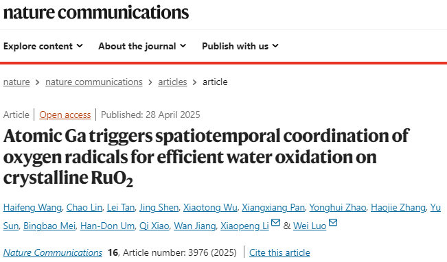 宁波工程学院/东华大学「国家杰青」罗维、李小鹏，新发Nature子刊！