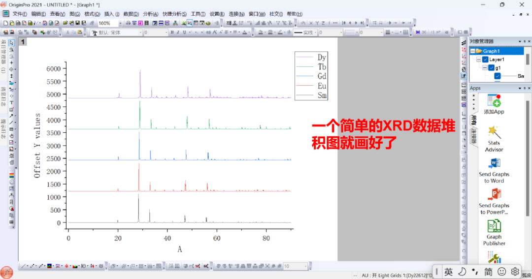 绘制XRD数据堆积图，给曲线增加断点