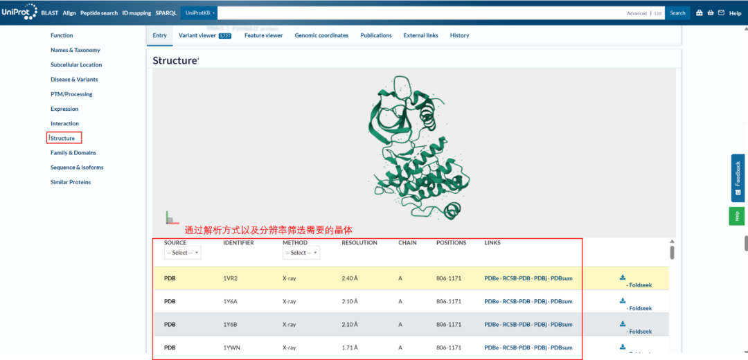 分子对接蛋白晶体的获取--PDB、UniProt数据库的使用