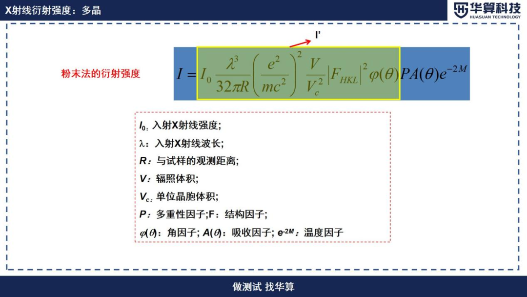 XRD衍射强度能说明哪些问题？