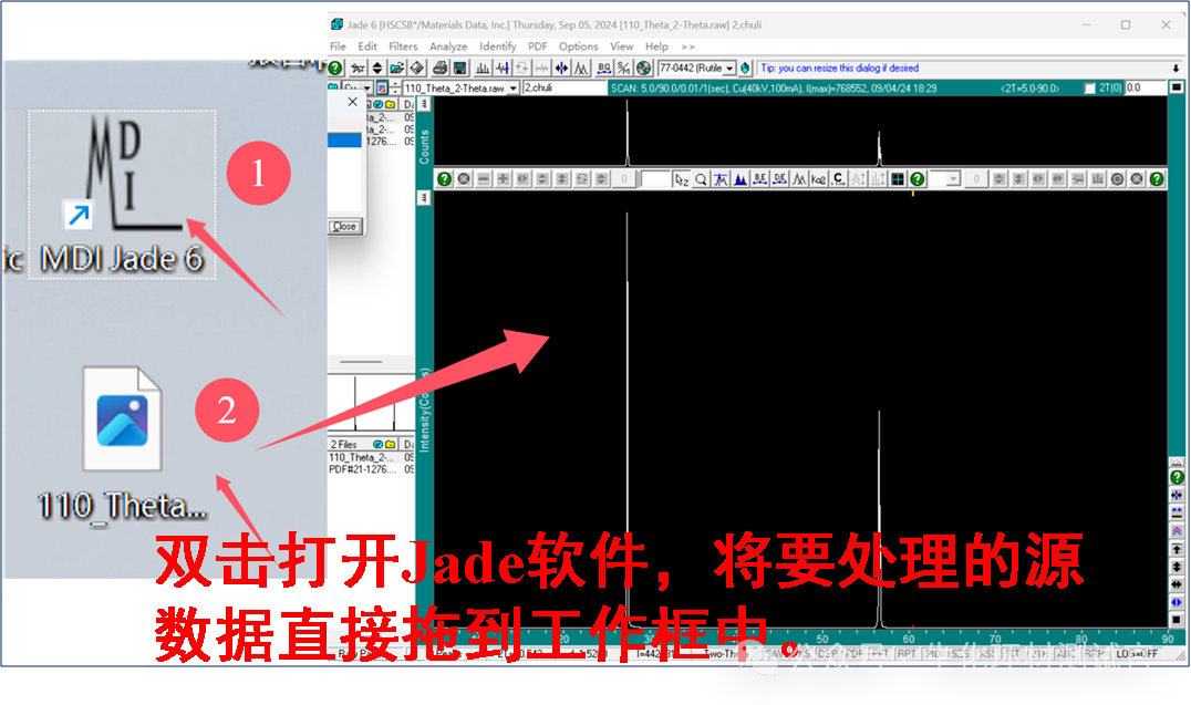 Origin如何处理带有PDF卡片的XRD数据？