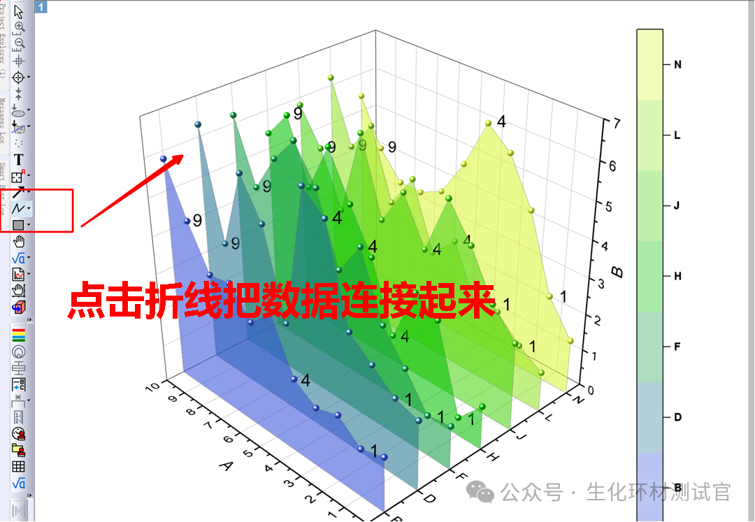 如何使用Origin绘制3D墙形图？