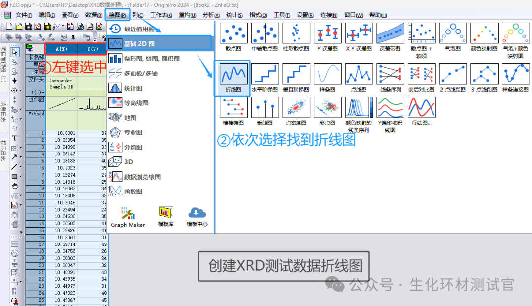 如何用Origin绘制XRD图谱？