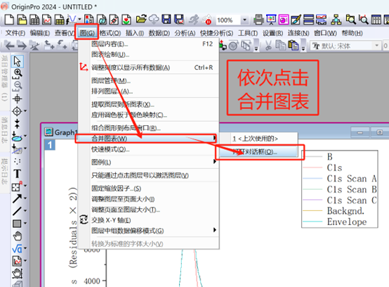 XPS拟合数据的堆积图，两个数据放到一张图上的简单方法！