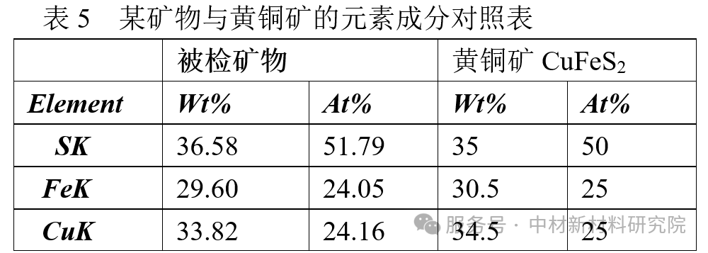 扫描电镜的能谱元素分析在微区物相检测中的应用