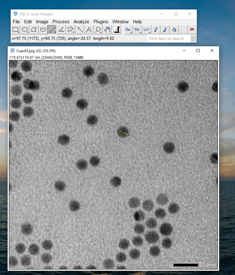 Image J处理电镜图像——颗粒长度测量和统计