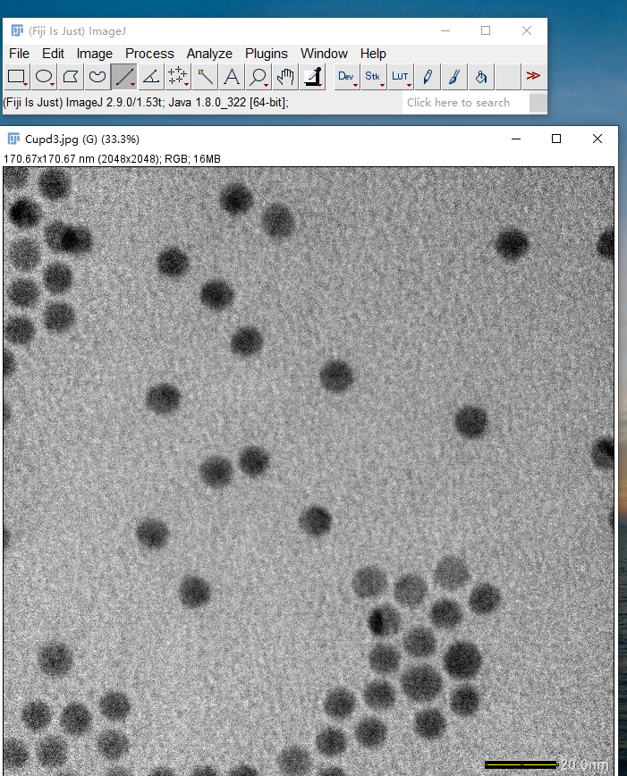 Image J处理电镜图像——颗粒长度测量和统计