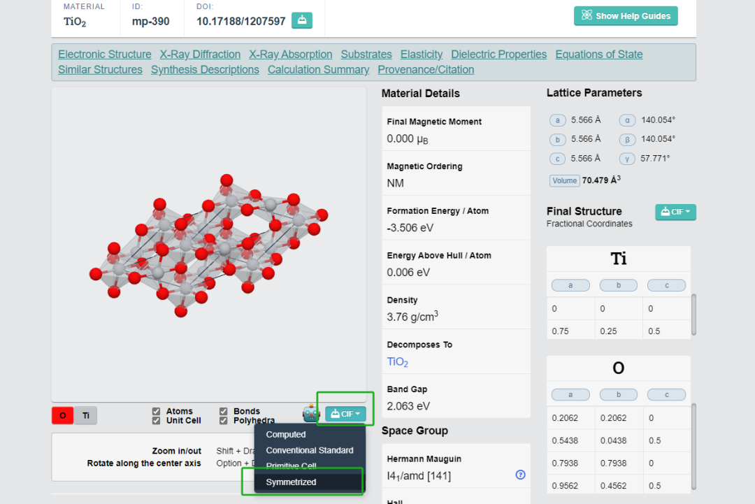 如何获取材料晶体结构cif文件并用vesta画晶体结构示意图？