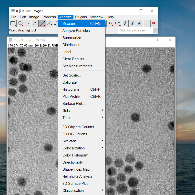 Image J处理电镜图像——颗粒长度测量和统计