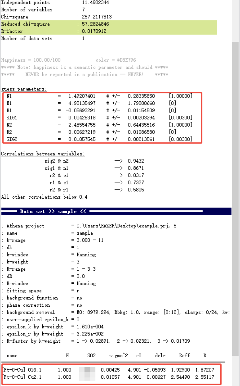 XAS数据处理Cu foil & CuO & Cu2O & sample流程示例（Artemis）