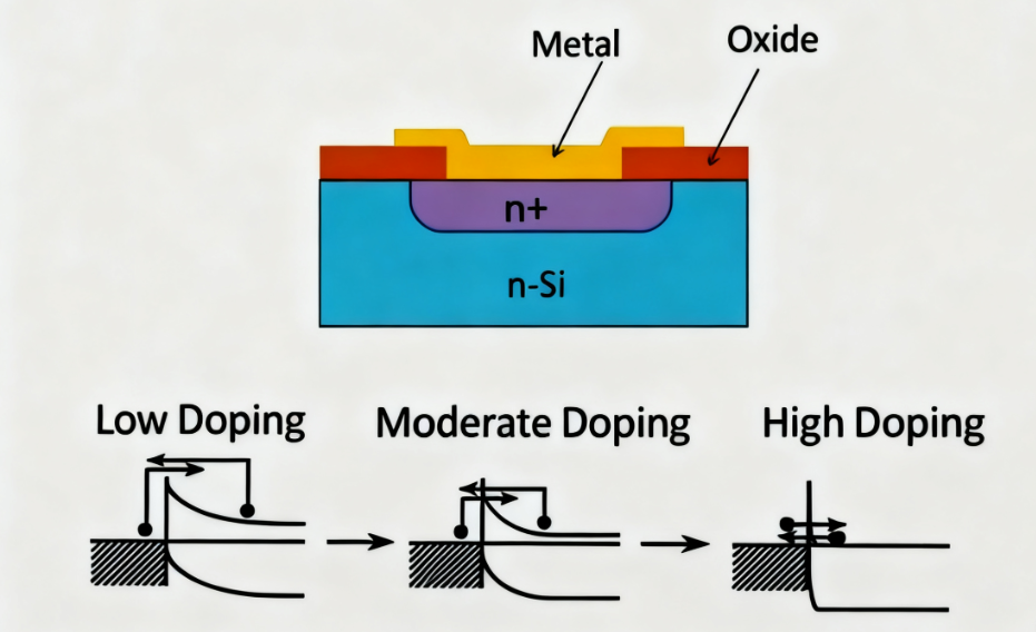 金属 - 半导体界面接触：欧姆接触与肖特基接触的本质区别