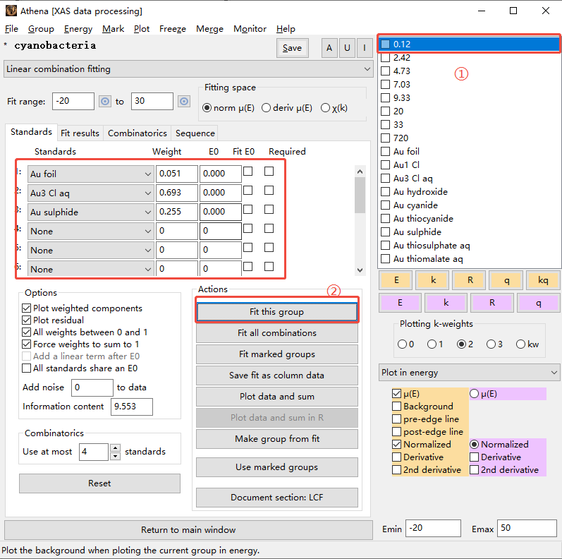 XAS 线性组合拟合操作教程